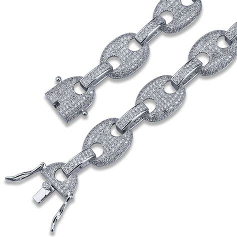 iced out gucci link chain